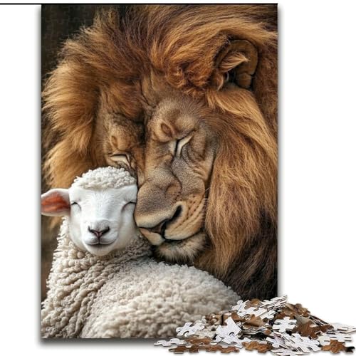 Puzzle für Erwachsene, 1000 Puzzles, Schaf und Löwe, für Kinder ab 14 Jahren, schönes Design-Spiel, schönes Design-Spiel, tolles Geschenk (Größe 50x75cm) von LYXIANY