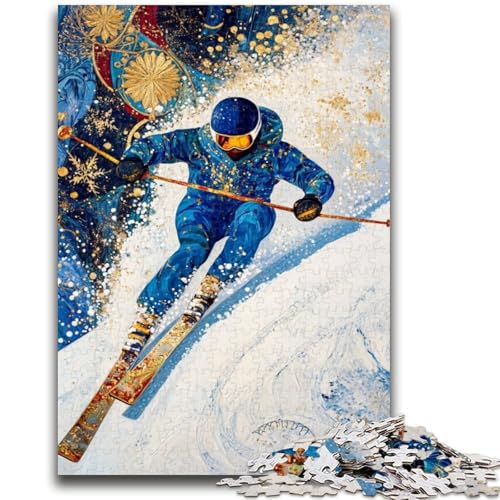 Puzzle für Erwachsene, 1000 Puzzles, Skifahrer-Denkspiel, Wanddekoration, einzigartige Geburtstags, 50x75cm Puzzle für Erwachsene, 1000 Puzzles, Skifahrer-Denkspiel, Wanddekoration, einzigartige Geburtstags, 50x75cm von LYXIANY