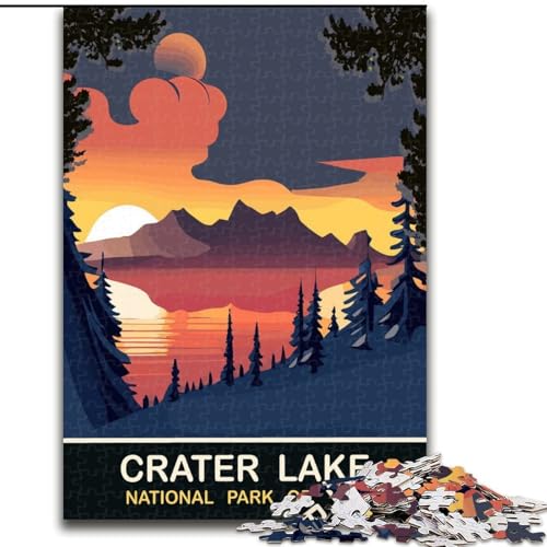 Puzzle für Erwachsene, 1000 Puzzles, Sonnenuntergang im Kratersee, anspruchsvolles Spiel und Familienspiel, ganze Familie (50x75cm),1000 Teile von LYXIANY