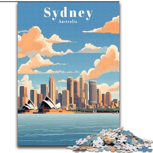 Puzzle für Erwachsene, 1000 Puzzles, Sydney, Australien, Reise, anspruchsvolles Spiel und Familienspiel mit passendem Poster und Quizblatt, 50x75cm Puzzle für Erwachsene, 1000 Puzzles, Sydney, Australien, Reise, anspruchsvolles Spiel und Familienspiel mit passendem Poster und Quizblatt, 50x75cm von LYXIANY