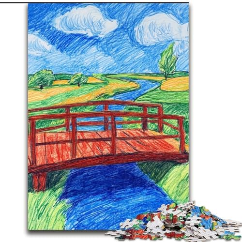 Puzzle für Erwachsene, 1000 Puzzles Night Sky Bridge aus Holz, perfekt als Dekoration für Zuhause und Büro, Partys, Geburtstage und Feiertagsgeschenke, Größe 50x75cm von LYXIANY