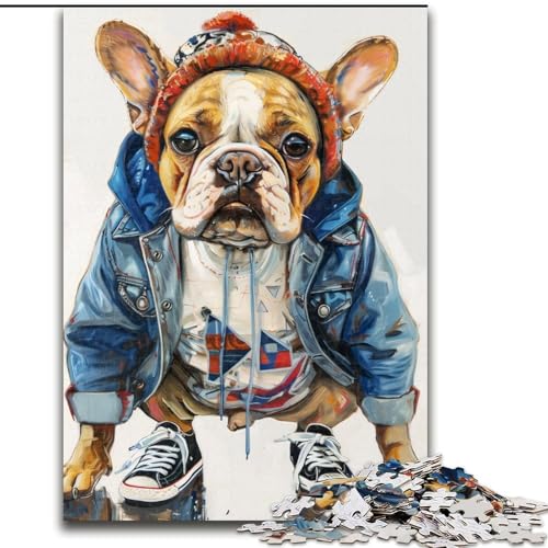 Puzzle für Erwachsene, 1000 Puzzleteile, Bulldogge im Fell, Lernspielzeug für Kinder ab 14 Jahren, ganze Familie (Größe 26x38cm) von LYXIANY