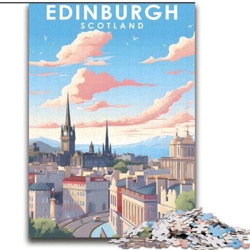 Puzzle für Erwachsene, 1000 Puzzleteile, Edinburgh, Schottland, Reise, anspruchsvolles Spiel und Familienspiel mit passendem Poster und Quizblatt, 38x52cm Puzzle für Erwachsene, 1000 Puzzleteile, Edinburgh, Schottland, Reise, anspruchsvolles Spiel und Familienspiel mit passendem Poster und Quizblatt, 38x52cm von LYXIANY