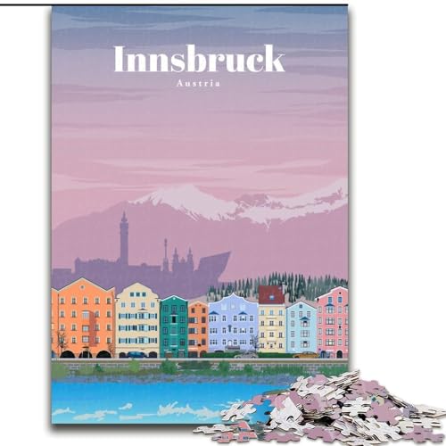 Puzzle für Erwachsene, 1000 Puzzleteile, Reise nach Innsbruck, anspruchsvolles Spiel und Familienspiel, ganze Familie (26x38cm),1000 Teile von LYXIANY