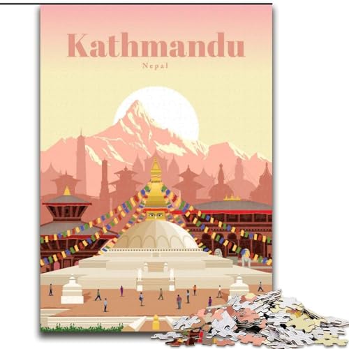 Puzzle für Erwachsene, 1000 Puzzleteile, Reise nach Kathmandu, anspruchsvolles Spiel und Familienspiel, ganze Familie (50x75cm),1000 Teile von LYXIANY