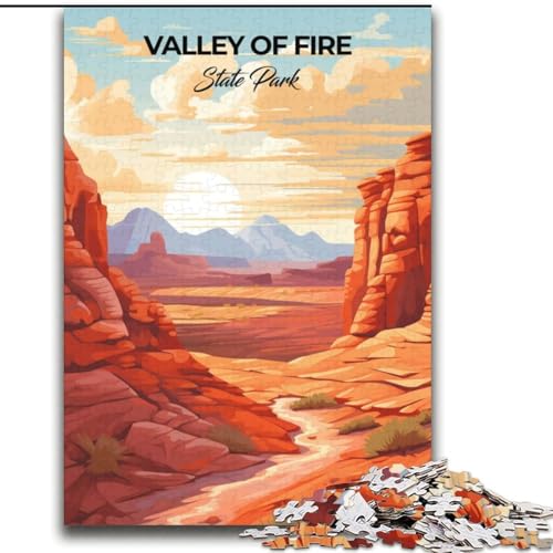 Puzzle für Erwachsene, 1000 Puzzleteile, Valley of Fire State Park, für 14+, für Familienspaß und Spieleabende, Künstlersammlung, Bildende Kunst, 75x100cm von LYXIANY