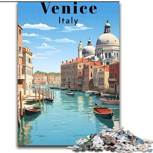 Puzzle für Erwachsene, 1000 Puzzleteile, Venedig, Italien, Reise, anspruchsvolles Spiel und Familienspiel, ganze Familie (26x38cm),1000 Teile von LYXIANY
