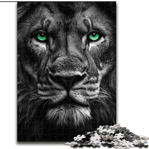 Puzzle für Erwachsene, 1000 Puzzleteile, schwarz-weißer Löwe, Lernspielzeug für Kinder ab 14 Jahren, ganze Familie (Größe 26x38cm) von LYXIANY