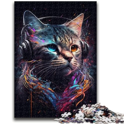 Puzzle für Erwachsene, 1000 Stück, Kopfhörer-Katze, anspruchsvolle Familienaktivitätsspiele, DIY-Spielzeug für Heimwanddekoration, Geschenke, 50x75cm Puzzle für Erwachsene, 1000 Stück, Kopfhörer-Katze, anspruchsvolle Familienaktivitätsspiele, DIY-Spielzeug für Heimwanddekoration, Geschenke, 50x75cm von LYXIANY