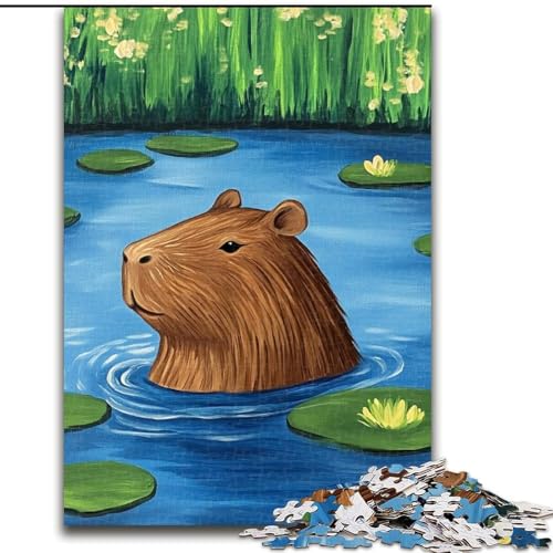 Puzzle für Erwachsene, 1000 Teile, „Capibara of The Pond“, Puzzle aus Holz, anspruchsvolles Denkspiel für Teenager, Familienspaß, interaktives Spiel, Größe 50x75cm Puzzle für Erwachsene, 1000 Teile, „Capibara of The Pond“, Puzzle aus Holz, anspruchsvolles Denkspiel für Teenager, Familienspaß, interaktives Spiel, Größe 50x75cm von LYXIANY