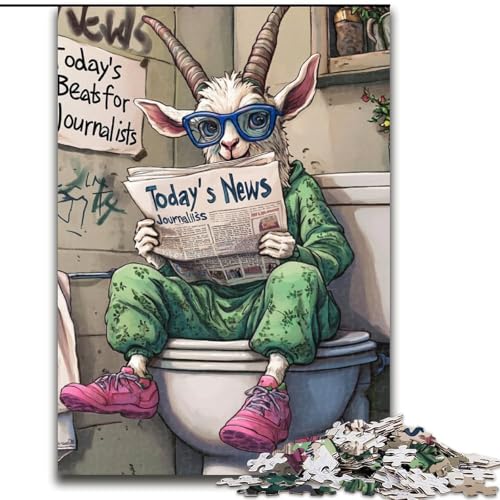 Puzzle für Erwachsene, 1000 Teile, „Goat Go Toilet“, Puzzle für Erwachsene, Denksportaufgabe für Teenager und Familieninteraktion, Größe: 50x75cm Puzzle für Erwachsene, 1000 Teile, „Goat Go Toilet“, Puzzle für Erwachsene, Denksportaufgabe für Teenager und Familieninteraktion, Größe: 50x75cm von LYXIANY