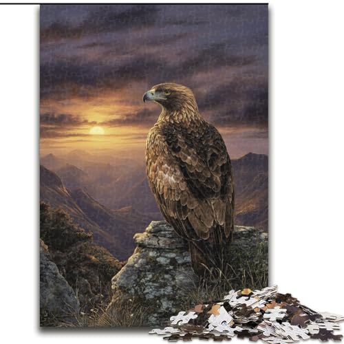 Puzzle für Erwachsene, 1000 Teile, Adler bei Sonnenuntergang, Elefantenspielzeug, Denkspiel, Geburtstagsgeschenk, Geschenke, Wandkunst, für Kinder ab 14 Jahren (Größe 50x75cm) von LYXIANY