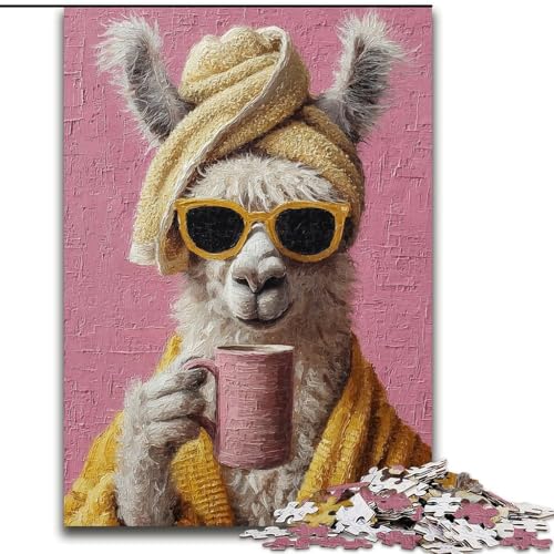 Puzzle für Erwachsene, 1000 Teile, Alpaka, Kaffee trinkend, Lernspielzeug, Spaß bei Aktivitäten zu Hause, Geburtstagsgeschenk, Reisegeschenke, 38x26cm Puzzle für Erwachsene, 1000 Teile, Alpaka, Kaffee trinkend, Lernspielzeug, Spaß bei Aktivitäten zu Hause, Geburtstagsgeschenk, Reisegeschenke, 38x26cm von LYXIANY