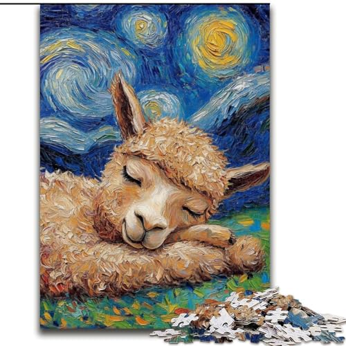 Puzzle für Erwachsene, 1000 Teile, Alpaka-Nachthimmel, Puzzle für Erwachsene, Größe 26x38cm, DIY-Geschenk zur Heimdekoration, Denksportaufgabe für Erwachsene von LYXIANY