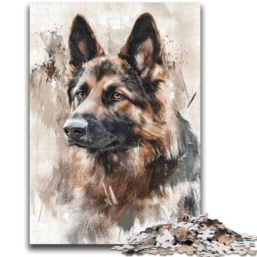 Puzzle für Erwachsene, 1000 Teile, Aquarell, Deutscher Schäferhund, Spielzeug, Lernspiele, Stressabbau, geeignet für die Schreibtischdekoration, 50x75cm Puzzle für Erwachsene, 1000 Teile, Aquarell, Deutscher Schäferhund, Spielzeug, Lernspiele, Stressabbau, geeignet für die Schreibtischdekoration, 50x75cm von LYXIANY