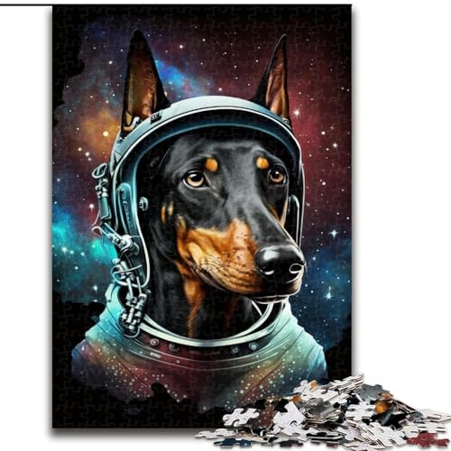 Puzzle für Erwachsene, 1000 Teile, Astronaut Dobermann, 1000-teiliges Puzzle, Spaß für die ganze Familie, Basteln, perfekt für Geburtstage, Feiertage, Größe 50x75cm von LYXIANY