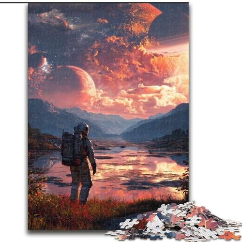 Puzzle für Erwachsene, 1000 Teile, Astronaut auf einem fremden Planeten, Puzzle aus Holz, Geschenk für Männer und Frauen, Alltag und besondere Anlässe, Größe 50x75cm von LYXIANY