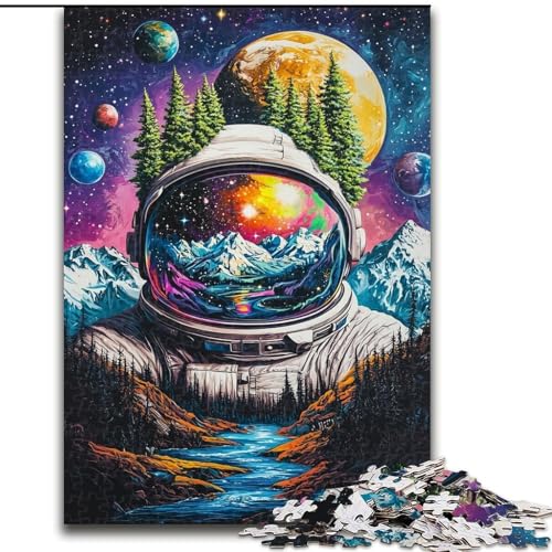 Puzzle für Erwachsene, 1000 Teile, Astronauten-Berge-Puzzle, pädagogisches Denkspiel, künstlerische Heim- und Bürodekoration, ab 14 Jahren (Größe 26x38cm) von LYXIANY