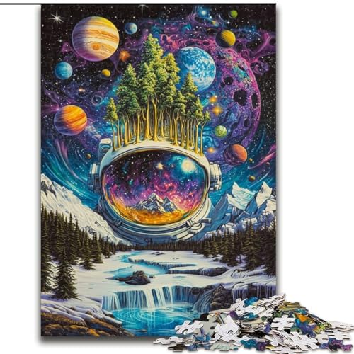 Puzzle für Erwachsene, 1000 Teile, Astronauten-Berge-Puzzle, pädagogisches Denkspiel, künstlerische Heim- und Bürodekoration, ab 14 Jahren (Größe 50x75cm) von LYXIANY