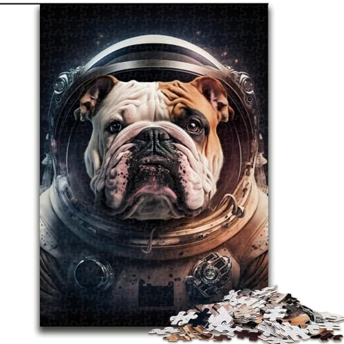Puzzle für Erwachsene, 1000 Teile, Astronauten-Bulldogge, 1000-teiliges Puzzle, Spaß für die ganze Familie, Basteln, perfekt für Geburtstage, Feiertage, Größe 50x75cm von LYXIANY