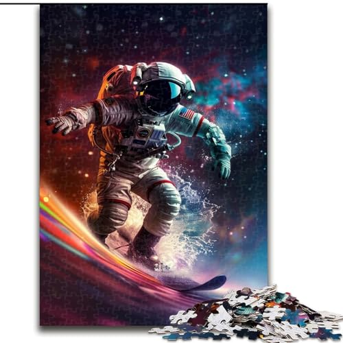 Puzzle für Erwachsene, 1000 Teile, Astronauten-Weltraumsurfen, hilft dem Gehirn, süchtig machendes Spielzeug zu trainieren, um Geduld zu fördern, Künstlersammlung, bildende Kunst, 38x26cm von LYXIANY