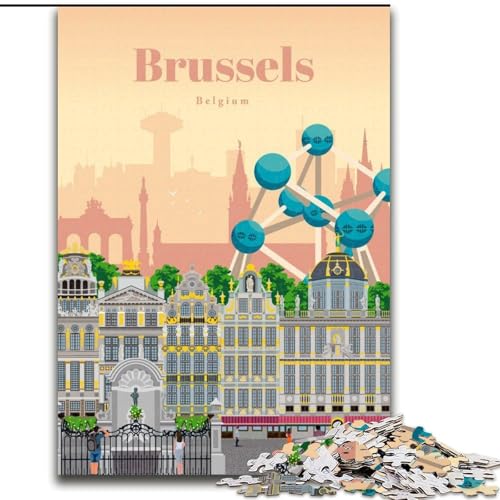 Puzzle für Erwachsene, 1000 Teile, Besuchen Sie Brüssel, Lernspielzeug, einzigartige Geburtstags- und Geschenkideen für Kinder ab 14 Jahren, 50x75cm von LYXIANY