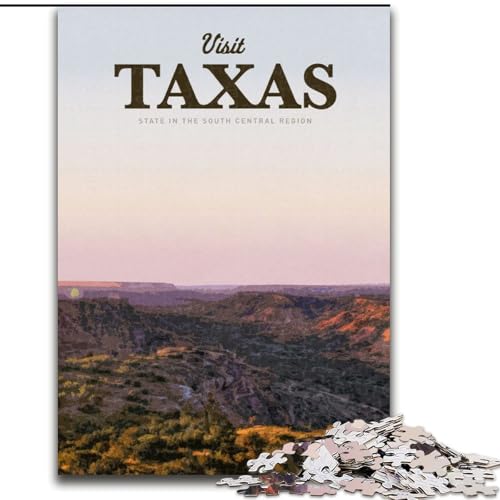 Puzzle für Erwachsene, 1000 Teile, Besuchen Sie Texas, Lernspielzeug, einzigartige Geburtstags- und Geschenkideen für Kinder ab 14 Jahren, 50x75cm von LYXIANY