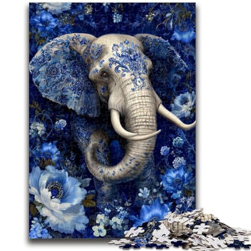 Puzzle für Erwachsene, 1000 Teile, Blumen-Elefanten-Spielzeug, Lernspiele, Stressabbau, geeignet für die Schreibtischdekoration, 50x75cm von LYXIANY