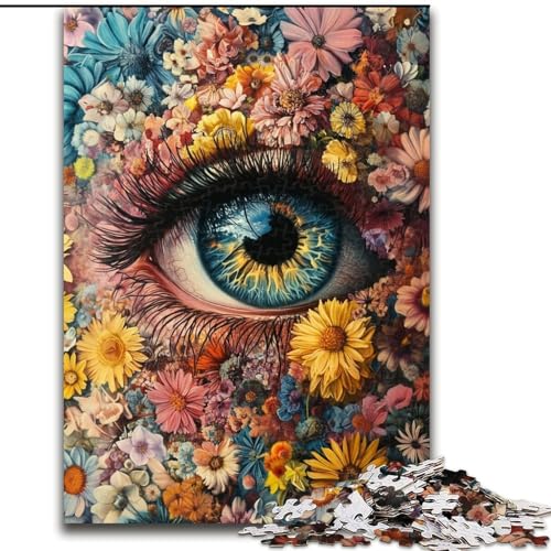 Puzzle für Erwachsene, 1000 Teile, Blumenauge, Lernspielzeug, Familienspiele, geeignet als Schreibtischdekoration (Größe 26x38cm) von LYXIANY