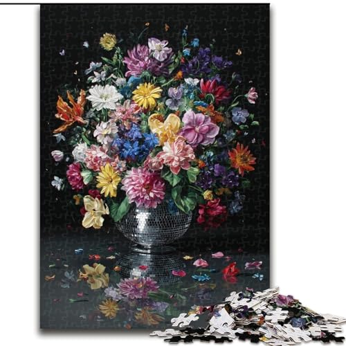Puzzle für Erwachsene, 1000 Teile, Blumenkunst, hilft dem Gehirn, süchtig machendes Spielzeug zu trainieren, um Geduld zu fördern, perfekte Dekoration, 38x26cm von LYXIANY