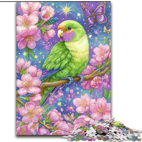 Puzzle für Erwachsene, 1000 Teile, Blumenpapagei, für Lernspiele, Herausforderungsspielzeug, zur Verbesserung des Gedächtnisses, für 14-Jährige (Größe 26x38cm) von LYXIANY