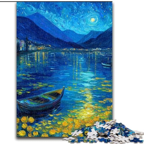 Puzzle für Erwachsene, 1000 Teile, Boot unter dem Nachthimmel, Spielzeug, Lernspiele, Stressabbau, tolle Geschenke und Spielzeuge, 26x38cm Puzzle für Erwachsene, 1000 Teile, Boot unter dem Nachthimmel, Spielzeug, Lernspiele, Stressabbau, tolle Geschenke und Spielzeuge, 26x38cm von LYXIANY
