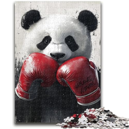 Puzzle für Erwachsene, 1000 Teile, Boxer-Panda, Stressabbau, schwierige Herausforderung, geeignet als Schreibtischdekoration, 26x38cm von LYXIANY
