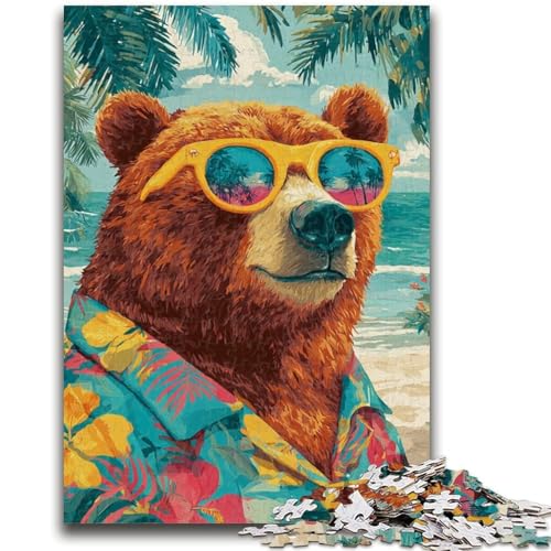 Puzzle für Erwachsene, 1000 Teile, Braunbär am Strand, hilft dem Gehirn, süchtig machendes Spielzeug zu trainieren, um Geduld zu fördern, perfekte Dekoration, 38x26cm Puzzle für Erwachsene, 1000 Teile, Braunbär am Strand, hilft dem Gehirn, süchtig machendes Spielzeug zu trainieren, um Geduld zu fördern, perfekte Dekoration, 38x26cm von LYXIANY