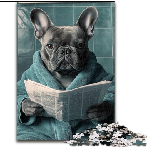 Puzzle für Erwachsene, 1000 Teile, Bulldog Go Toilet, Holzpuzzle, pädagogische Aktivität zur Verbesserung kognitiver Fähigkeiten, Größe: 50x75cm Puzzle für Erwachsene, 1000 Teile, Bulldog Go Toilet, Holzpuzzle, pädagogische Aktivität zur Verbesserung kognitiver Fähigkeiten, Größe: 50x75cm von LYXIANY