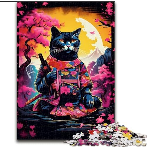 Puzzle für Erwachsene, 1000 Teile, Bunte Katze, japanisch, Lernspiele, Heimdekoration, ganze Familie (Größe 50x75cm) von LYXIANY