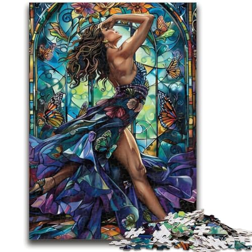 Puzzle für Erwachsene, 1000 Teile, Buntglas-Frau, anspruchsvoll zu vervollständigen, Aber lustig und humorvoll, Geburtstagsgeschenk, Geschenke, Wandkunst, 50x75cm von LYXIANY