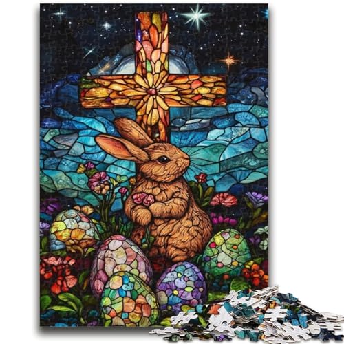 Puzzle für Erwachsene, 1000 Teile, Buntglas-Osterhase, anspruchsvolle Familienaktivitätsspiele, DIY-Spielzeug für Heimwanddekoration, Geschenke, 26x38cm Puzzle für Erwachsene, 1000 Teile, Buntglas-Osterhase, anspruchsvolle Familienaktivitätsspiele, DIY-Spielzeug für Heimwanddekoration, Geschenke, 26x38cm von LYXIANY