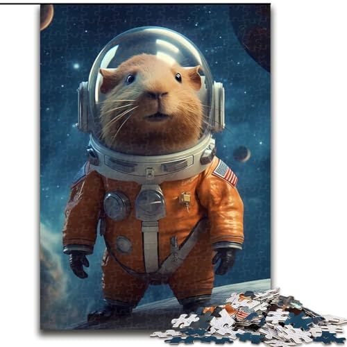 Puzzle für Erwachsene, 1000 Teile, Capybara-Astronaut, interaktives Familienspiel, DIY-Heimdeko, Gehirn-Herausforderung, Geschenk (Größe: 26x38cm) von LYXIANY