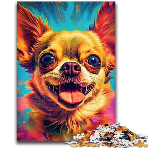 Puzzle für Erwachsene, 1000 Teile, Chihuahua-Hippie, Denkspiel, Lernspiel für Geburtstag, Weihnachten, für 14-Jährige, 50x75cm von LYXIANY