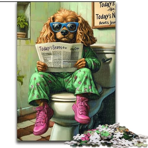 Puzzle für Erwachsene, 1000 Teile, Cocker Spaniel Go Toilet, Holzpuzzle, pädagogische Aktivität für kognitive Fähigkeiten, Verbesserung der kognitiven Fähigkeiten, Größe: 50x75cm Puzzle für Erwachsene, 1000 Teile, Cocker Spaniel Go Toilet, Holzpuzzle, pädagogische Aktivität für kognitive Fähigkeiten, Verbesserung der kognitiven Fähigkeiten, Größe: 50x75cm von LYXIANY