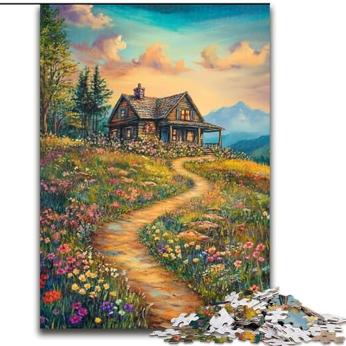 Puzzle für Erwachsene, 1000 Teile, Cottage View Puzzle, Spiel für Erwachsene, Geschenk, Familien-Interaktives Spiel, Gehirn-Herausforderung, Geschenk (Größe 26x38cm) von LYXIANY