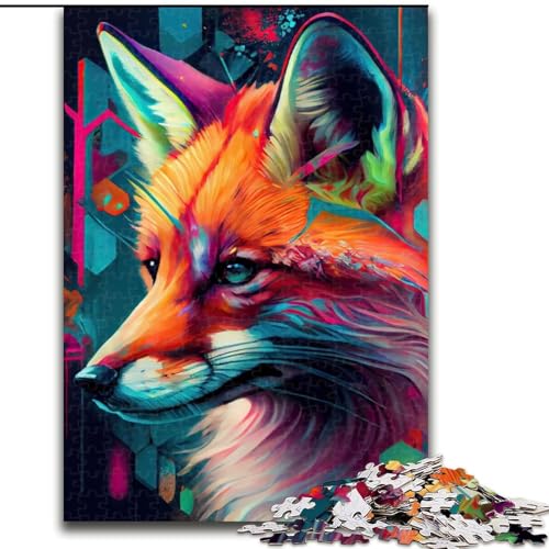 Puzzle für Erwachsene, 1000 Teile, Der schlaue Fuchs, Elefantenspielzeug, Denkspiel, Geburtstagsgeschenk, Geschenke, Wandkunst, für Kinder ab 14 Jahren (Größe 50x75cm) von LYXIANY