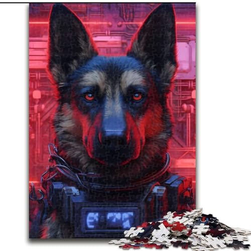 Puzzle für Erwachsene, 1000 Teile, Deutscher Schäferhund, 1000-teiliges Puzzle, Spaß für die ganze Familie, Basteln, perfekt für Geburtstage, Feiertage, Größe 50x75cm von LYXIANY