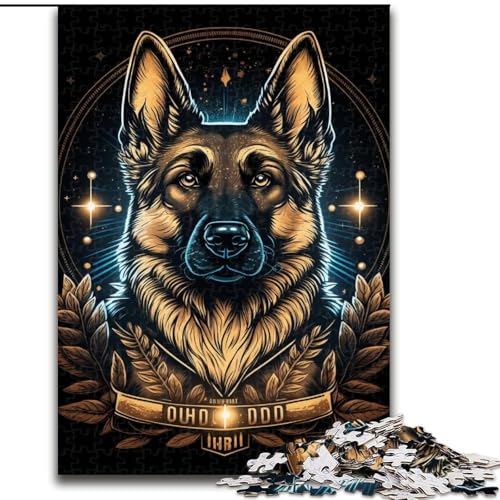 Puzzle für Erwachsene, 1000 Teile, Deutscher Schäferhund, Holzpuzzle, Größe 50x75cm, anspruchsvolles Denkspiel – entspannendes Spielzeug für Teenager von LYXIANY
