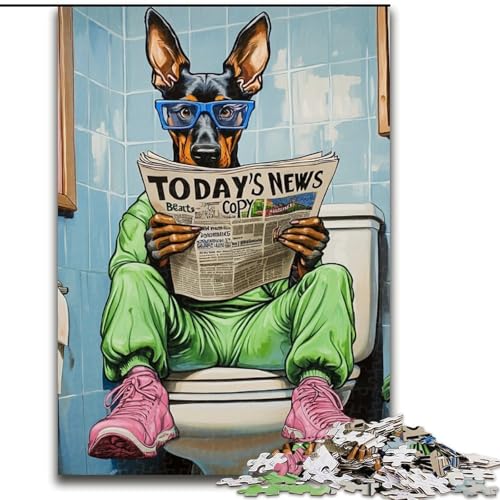 Puzzle für Erwachsene, 1000 Teile, Doberman Go Toilet, anspruchsvolle Puzzles, kreatives Familienspiel und Heimdekoration, Teenager, Größe: 50x75cm Puzzle für Erwachsene, 1000 Teile, Doberman Go Toilet, anspruchsvolle Puzzles, kreatives Familienspiel und Heimdekoration, Teenager, Größe: 50x75cm von LYXIANY
