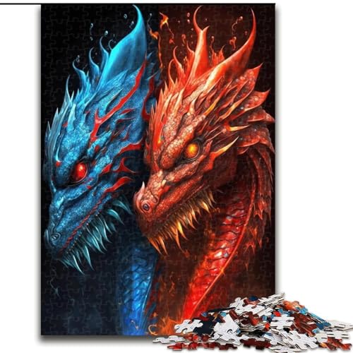 Puzzle für Erwachsene, 1000 Teile, EIS- und Feuerdrache, 1000-teiliges Puzzle, Spaß für die ganze Familie, Basteln, perfekt für Geburtstage, Feiertage, Größe 50x75cm von LYXIANY
