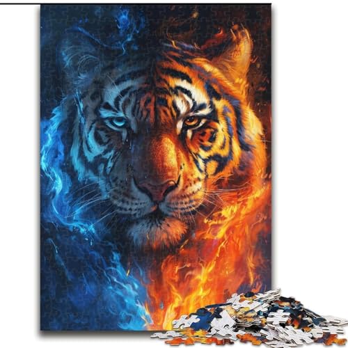 Puzzle für Erwachsene, 1000 Teile, EIS- und Feuertiger, Holzpuzzle, interaktives Familienspiel, Bastelgeschenk mit farbenfrohen Kunstwerken, Größe 50x75cm Puzzle für Erwachsene, 1000 Teile, EIS- und Feuertiger, Holzpuzzle, interaktives Familienspiel, Bastelgeschenk mit farbenfrohen Kunstwerken, Größe 50x75cm von LYXIANY