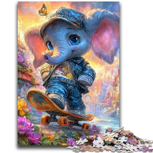 Puzzle für Erwachsene, 1000 Teile, Elefant auf Skateboard, anspruchsvolle Familienaktivitätsspiele, DIY-Spielzeug für Heimwanddekoration, Geschenke, 26x38cm Puzzle für Erwachsene, 1000 Teile, Elefant auf Skateboard, anspruchsvolle Familienaktivitätsspiele, DIY-Spielzeug für Heimwanddekoration, Geschenke, 26x38cm von LYXIANY