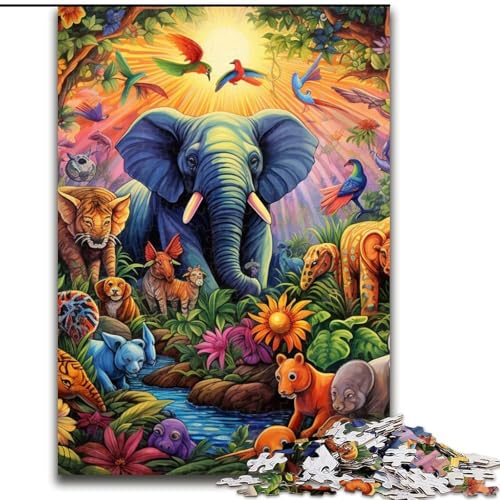 Puzzle für Erwachsene, 1000 Teile, Elefanten-Kunstpuzzle aus Pappe, 26x38cm, Denkspiel für Teenager und Familieninteraktion Puzzle für Erwachsene, 1000 Teile, Elefanten-Kunstpuzzle aus Pappe, 26x38cm, Denkspiel für Teenager und Familieninteraktion von LYXIANY